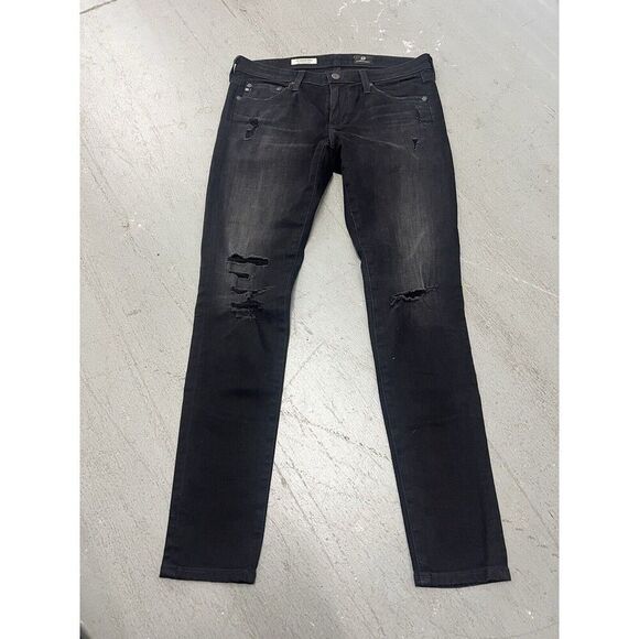 AG Adriano Goldschmied The Legging Ankle Super Skinny‎ Sz 28R Black Jean Womens - Picture 1 of 9